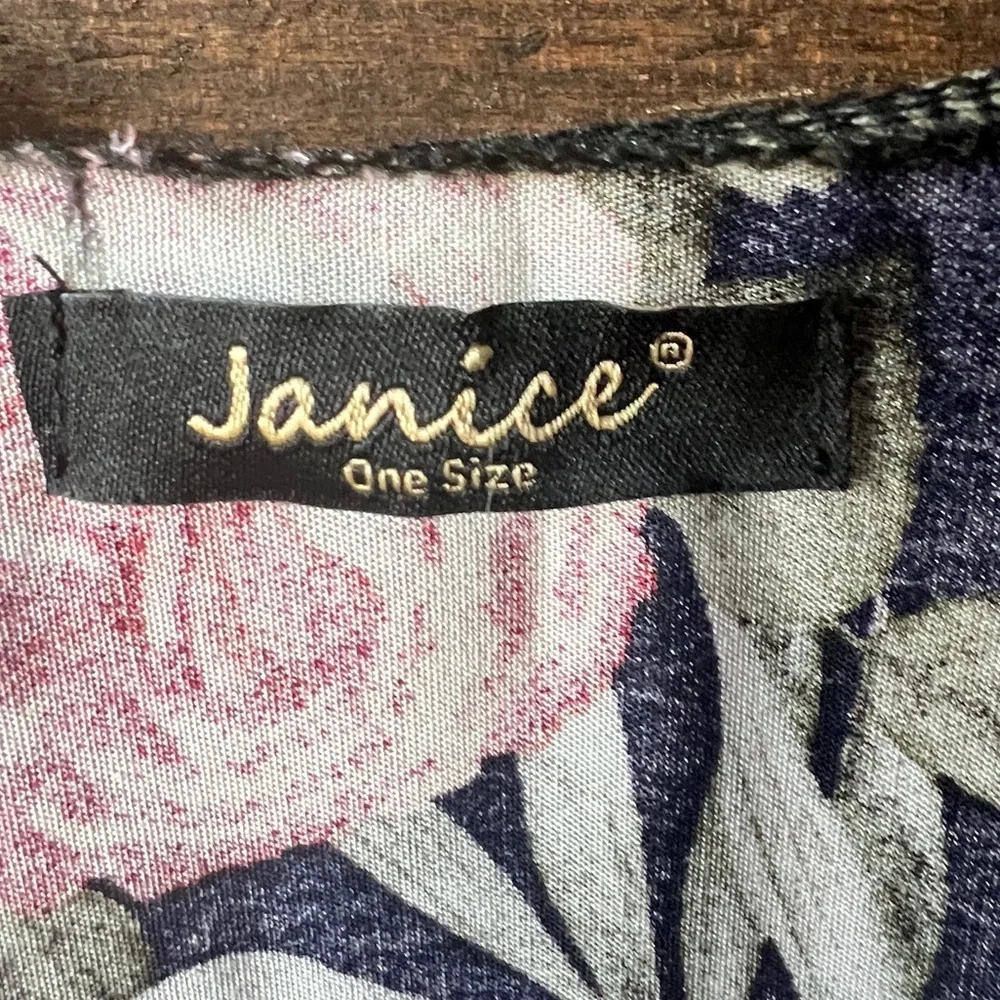 🟠JANICE Open-Front Cardigan in Navy/Floral Print-ONE SIZE